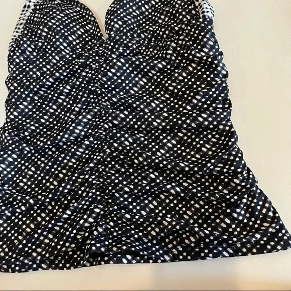 Athleta Vichy Retro Halter Tankini Top Only Black White Women's Size XXS - Picture 4 of 11